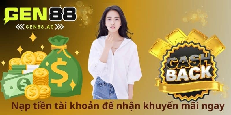 Nạp tiền tài khoản để nhận khuyến mãi ngay